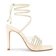 Schutz Sirena Sandals in Eggshell 8 with box Womens Leather High Heels