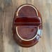 Vintage Hull Stoneware Brown Drip Glazed Pottery Oval Divided Bowl Serving
