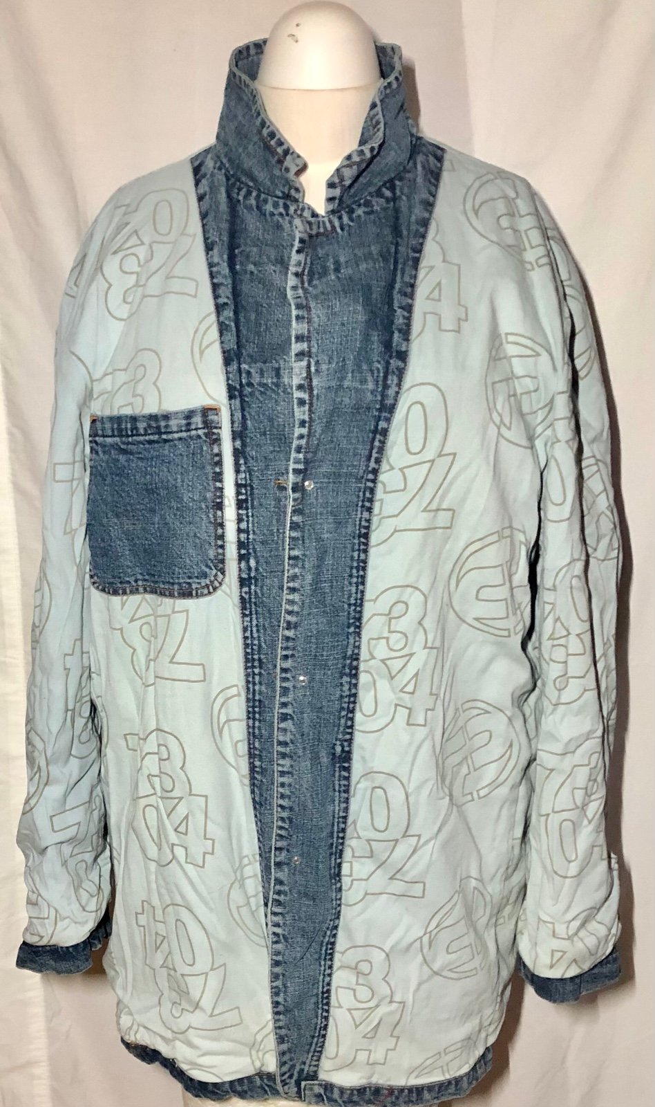 Vintage Pepe Jeans London Patchwork Denim Jacket Men´s Blue (See Dimension) 4XL nYeygDJjr