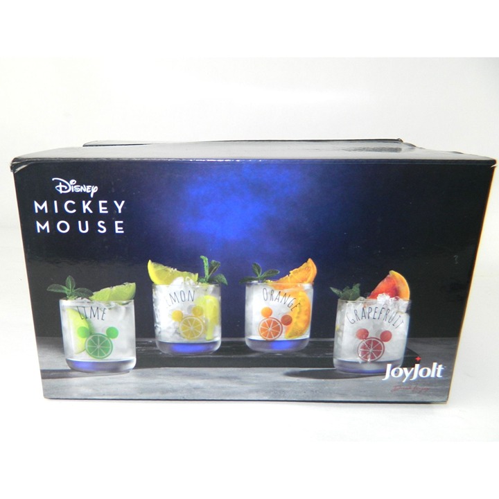 Disney Mickey Mouse Citrus Drinking Glasses Lowball New Set Of 4 Liquor