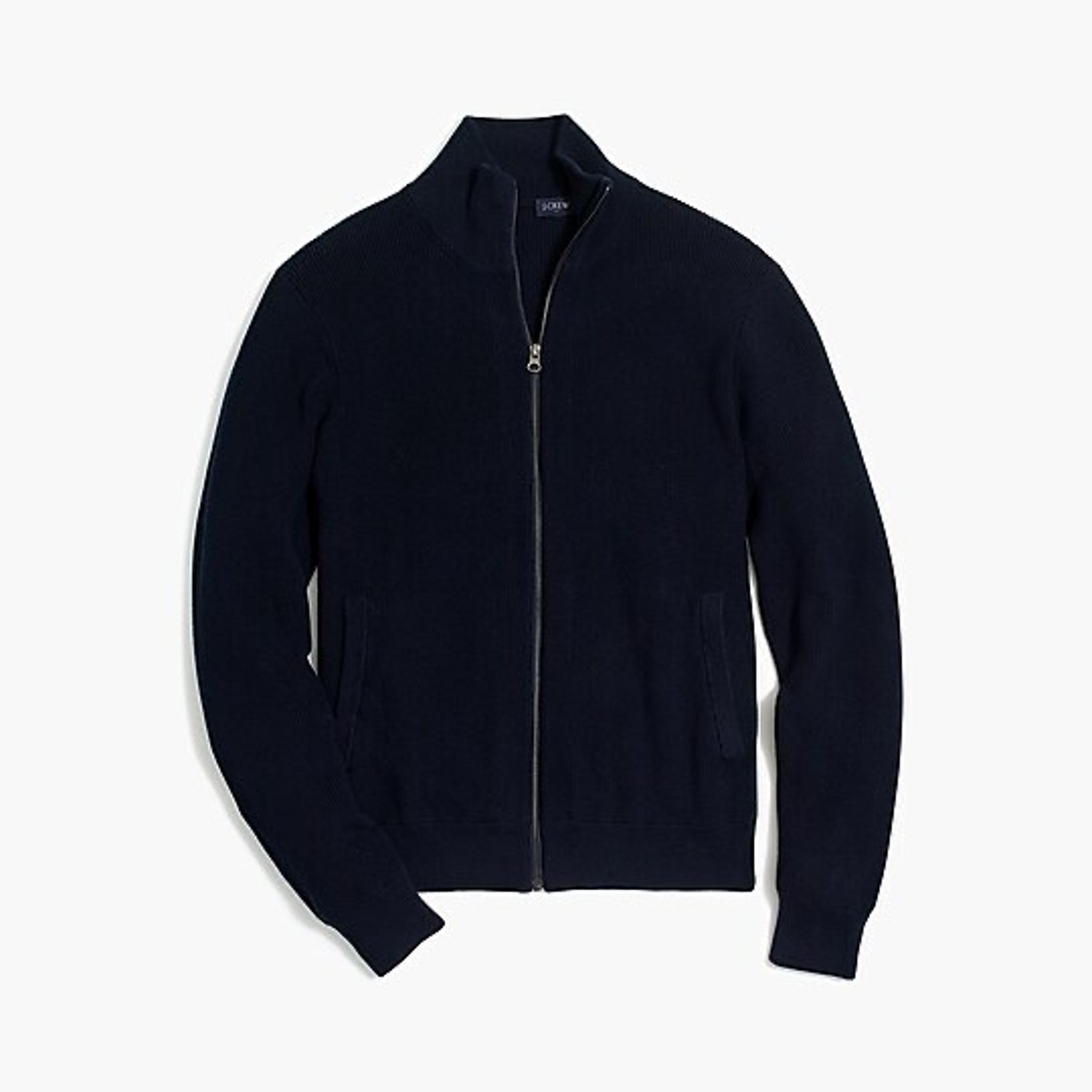 NWT J.Crew Full Zip Ribbed Cotton Sweater