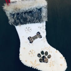 NWT Christmas Faux Fur Dog Stocking