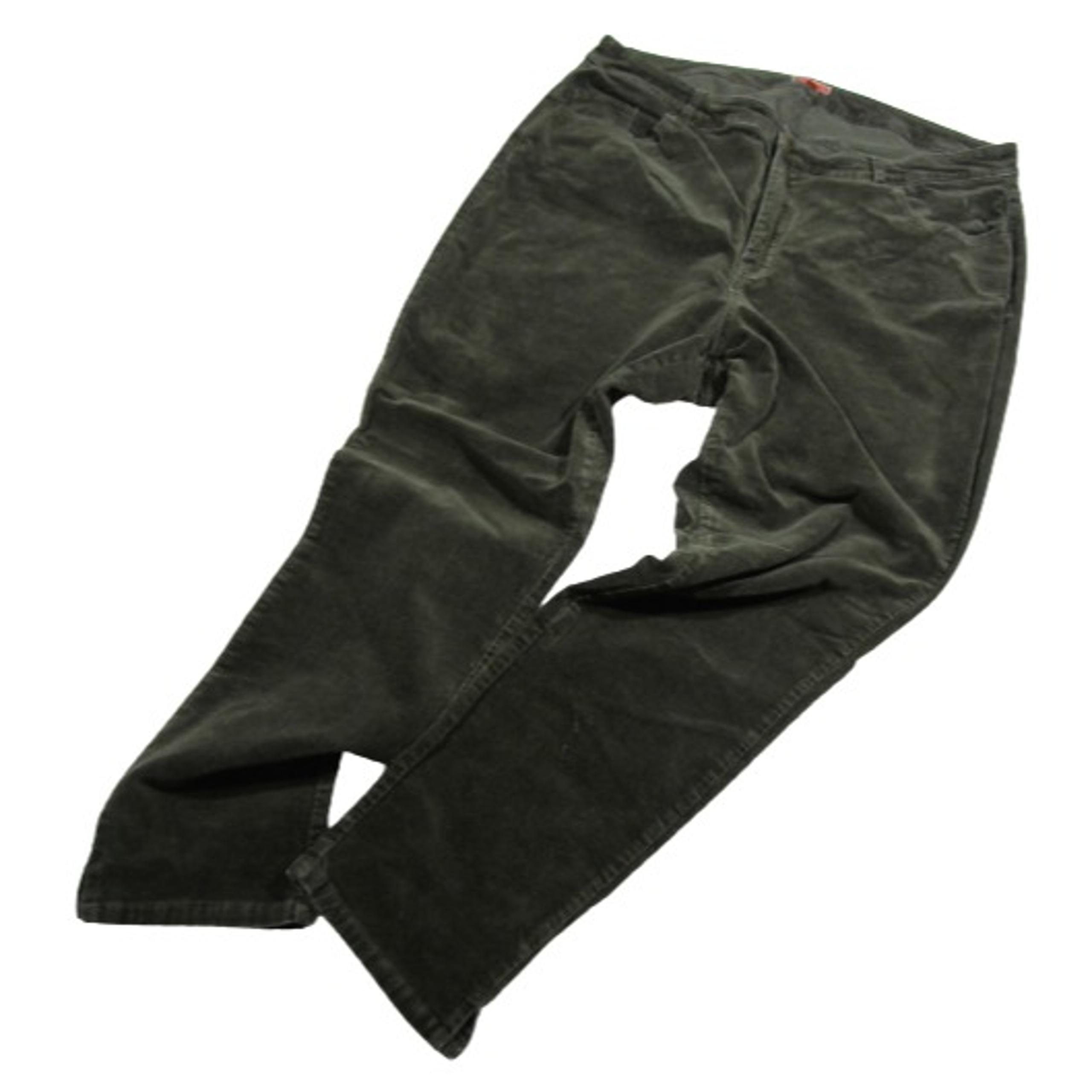 Modcloth women's army green stretch tapered leg corduroy pants 1X
