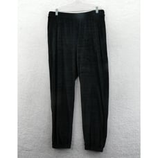 Victorias Secret Large Velour Ribbed Tapered Lounge Pants Streetwear Black New