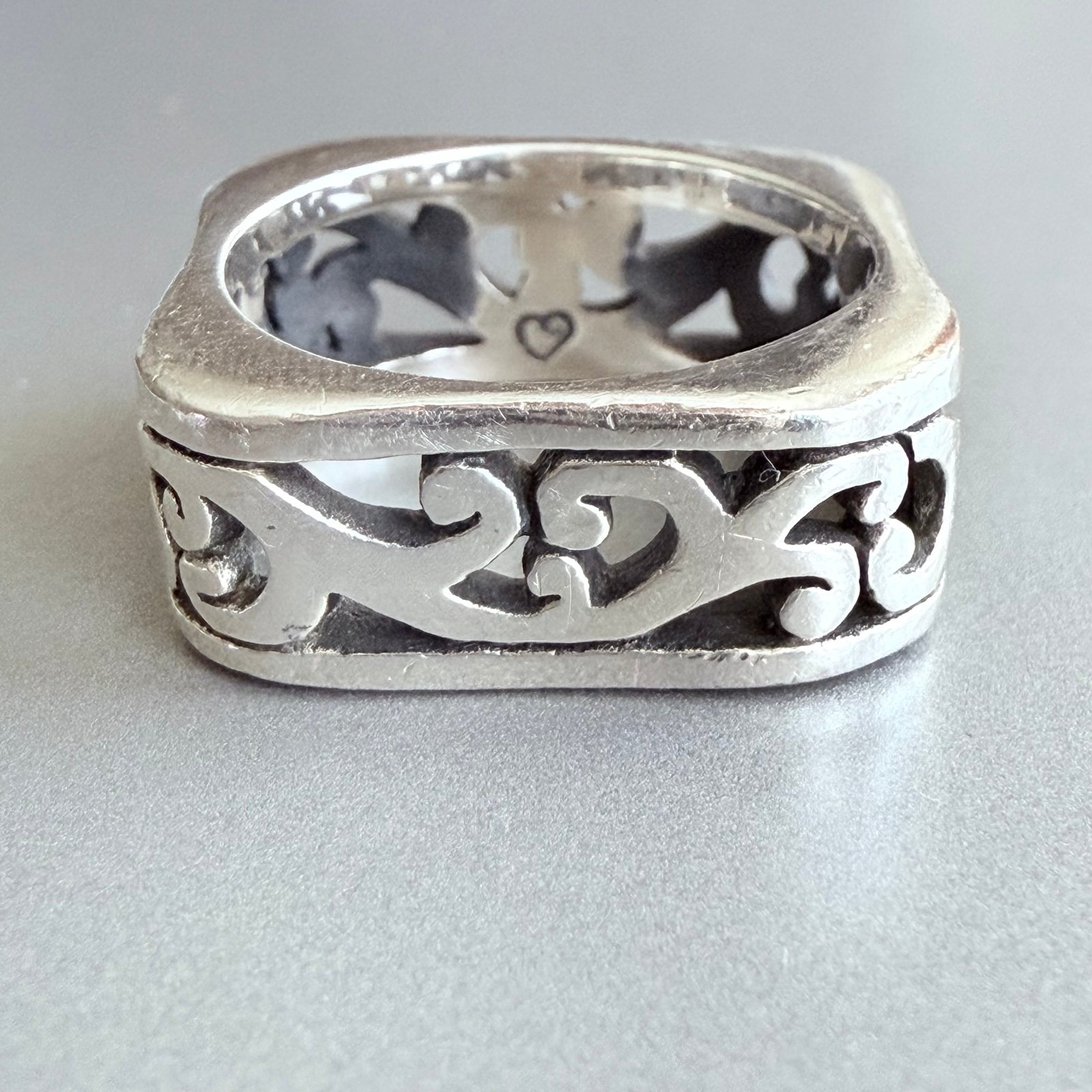 Brighton Sterling Silver 925 Scroll Filigree Ornate Square Band Ring Size 6