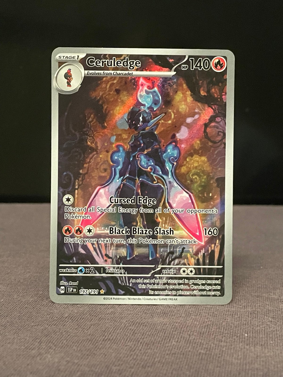 Ceruledge Full Art Holo Pokemon Card - 197/191 Surging Sparks Pokemon Card