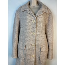 Vintage pink and cream tweed pea coat size size 18