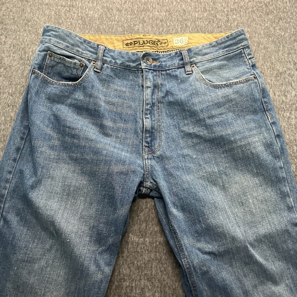 Vintage Plugg Jeans Mens 36x34 Blue Baggy Y2K Grunge Skater Hip Hop