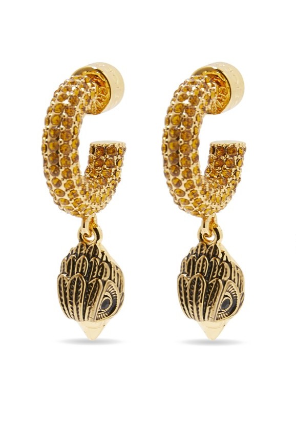 Kurt Geiger Eagle Charm Huggie Hoop Earrings