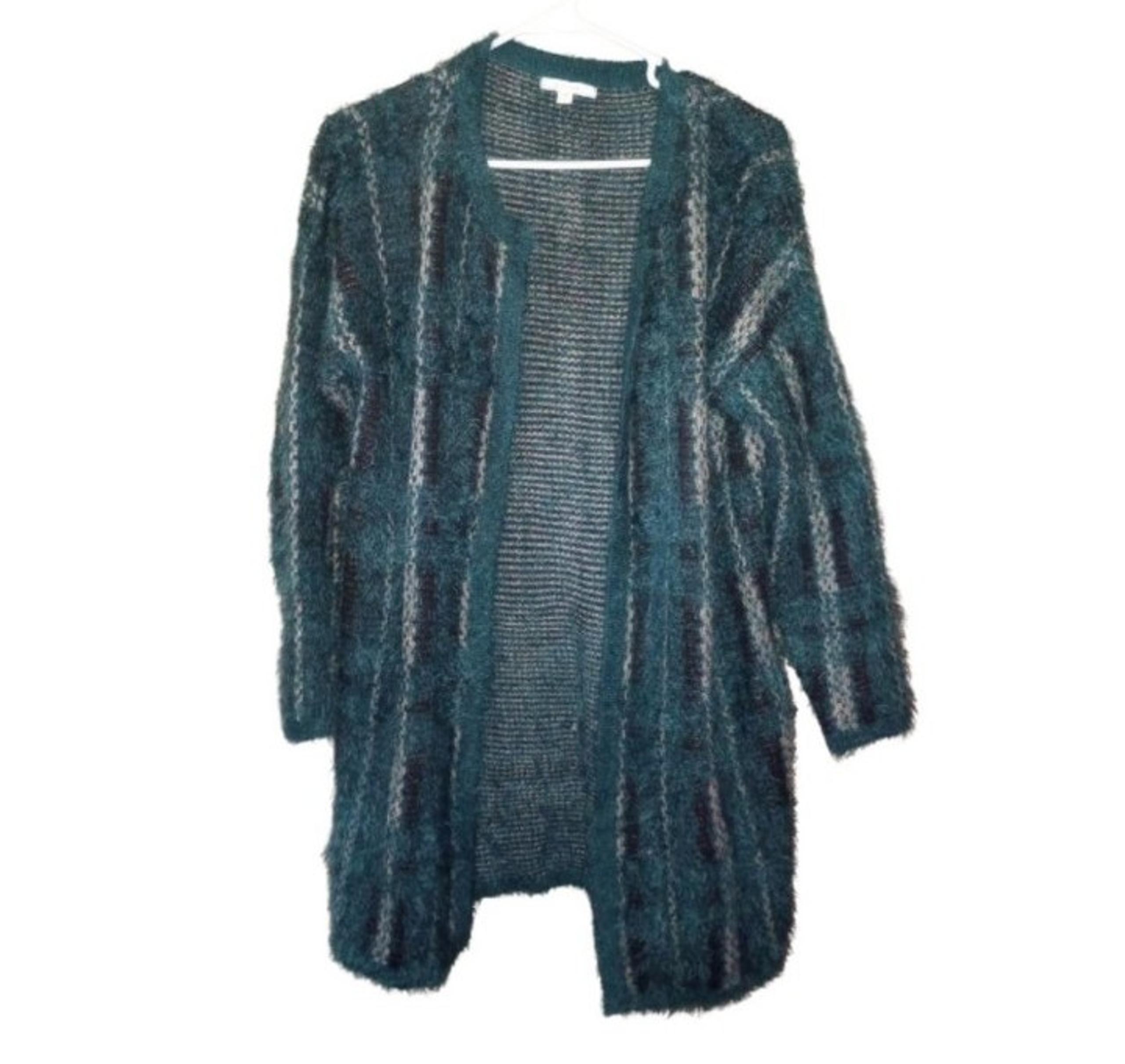 Pleione Anthropologie Open Front Cardigan Sweater Size Small Green