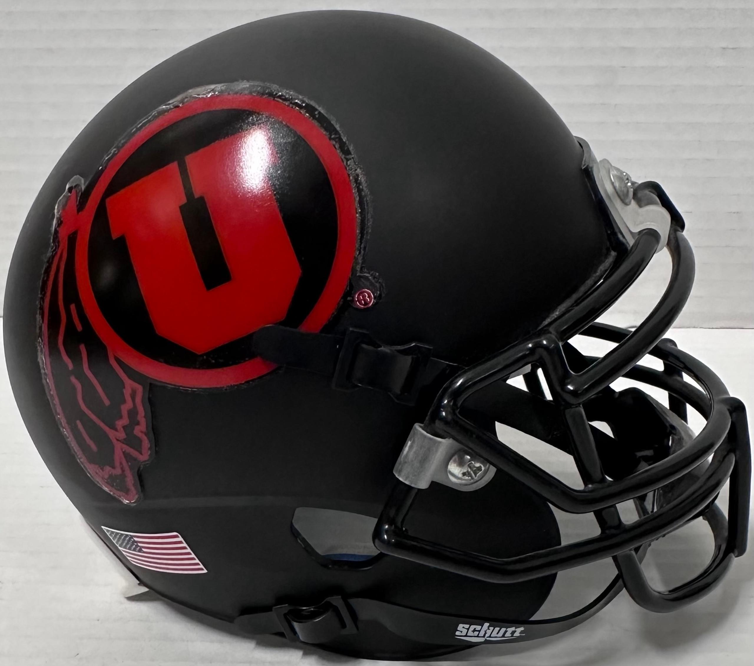 Utah Utes NCAA Classic Black & Red Logo Mini Helmet by Schutt