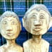 Antique Javanese Style Carved Wooden Loro Blonyo Figures