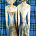 Antique Javanese Style Carved Wooden Loro Blonyo Figures