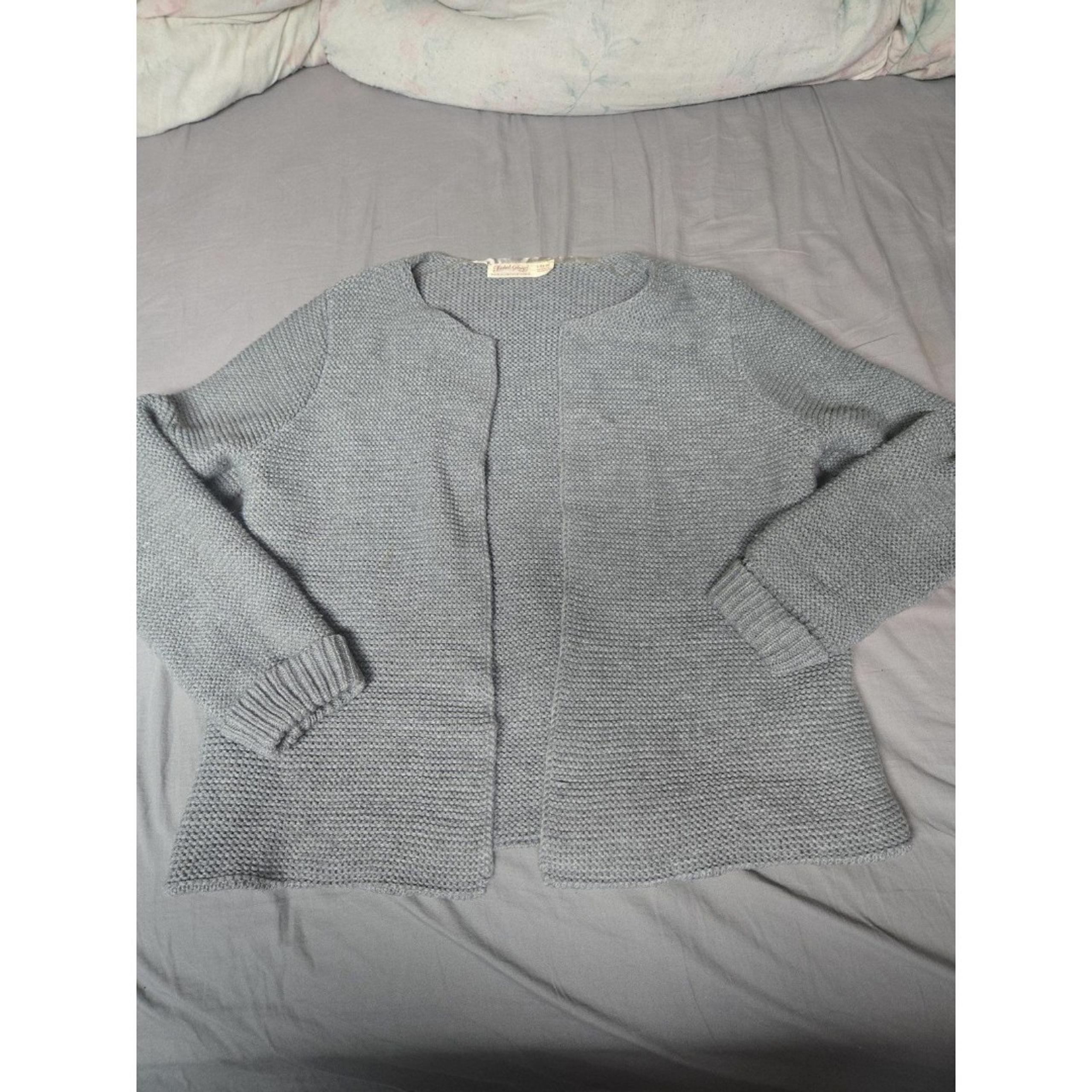 Faded Glory Cardigan Sweater Large Gray – Vintage Cozy Knit Layering Look