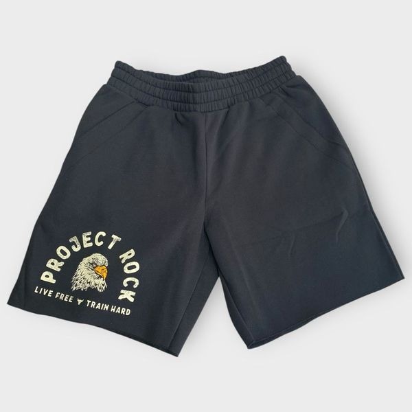 Under Armour Project Rock Essential Fleece Black Shorts Mens size Medium New