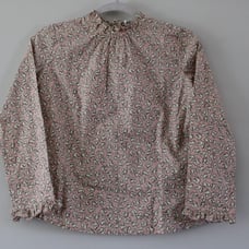 NWT Bonpoint Felicite Long Sleeve Blouse Top Pink Chipmunk Squirrel Print 12