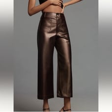 Anthropologie Cropped Leather Pant