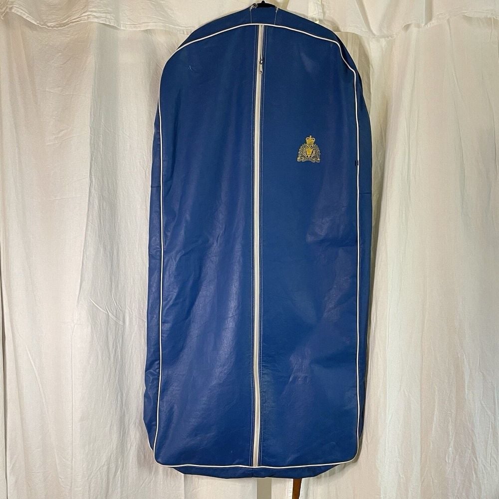 Rare Vintage RCMP Royal Canadian Mounted Police Uniform Dress Garment Bag Blue