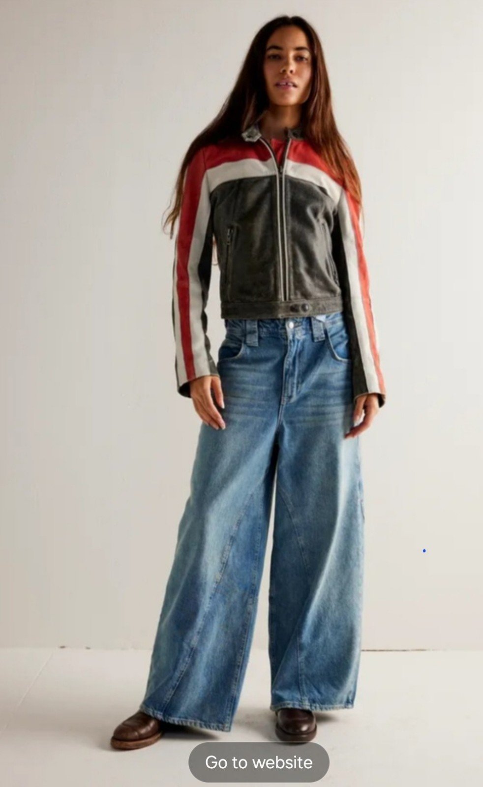 NWT We The Free People Chill Vibes Wide Leg Jeans Color:Hayle Blue Size 27