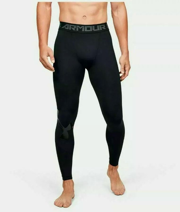 Under Armour Men's HeatGear Full Length Leggings 1351819-001 Black Size L NWT
