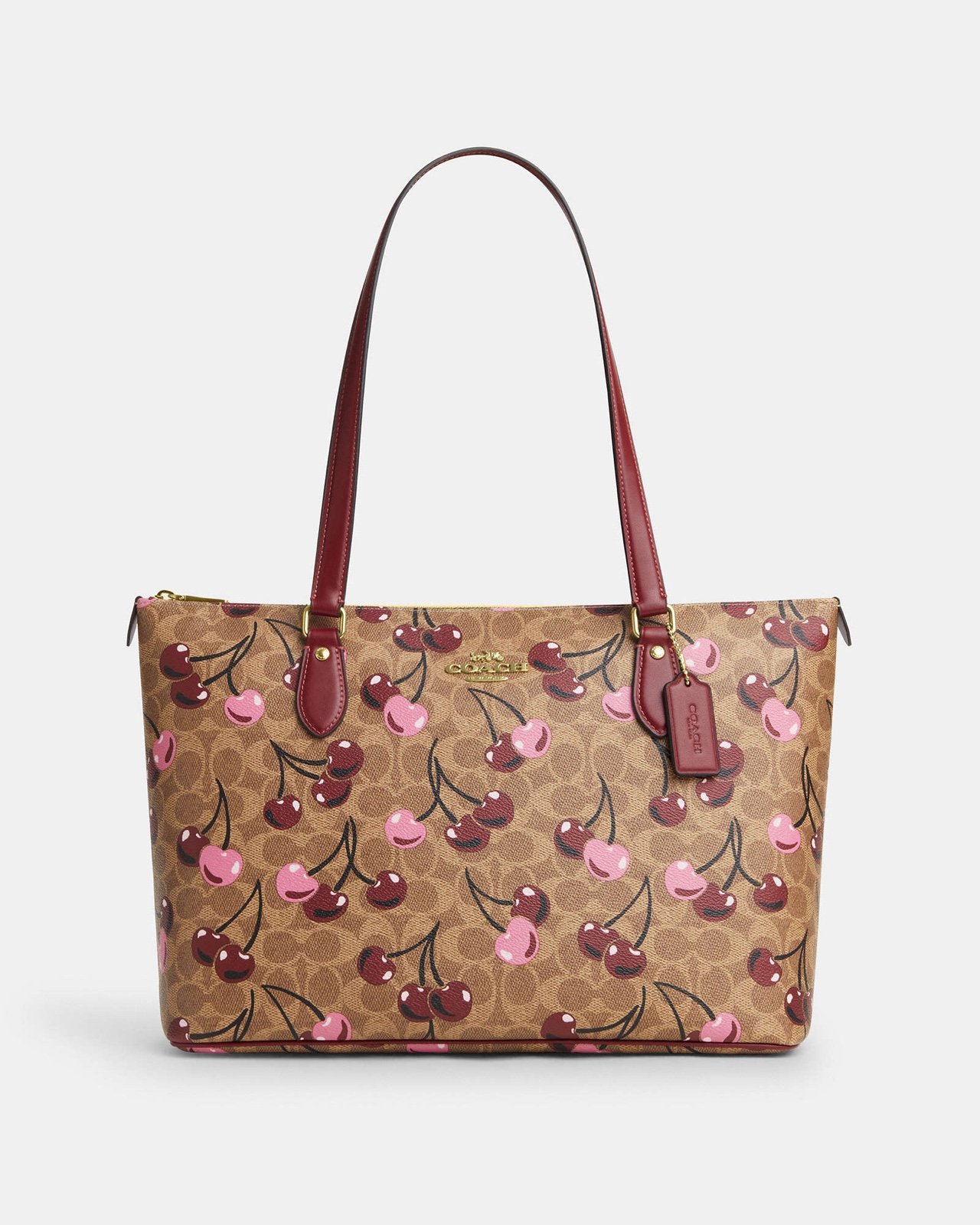 COACH CAA71 Gallery Tote Bag In Signature Canvas With Cherry Print