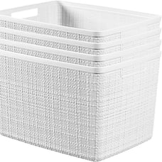 Set of 4 Jute Large Decorative Plastic Organization and Storage Baskets -SFD54