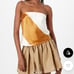 Women's Topshop strapless top, Size 2, White and Gold