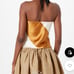 Women's Topshop strapless top, Size 2, White and Gold