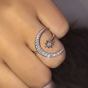 COPY - STERLING SILVER DIAMOND MOON STAR ADJUSTAB…