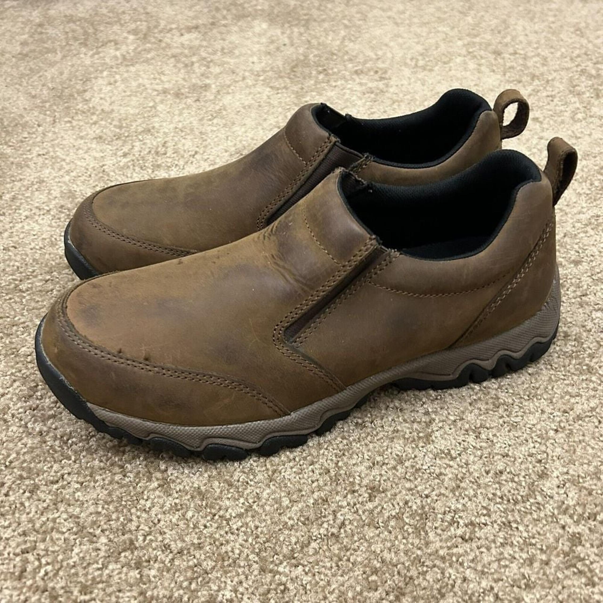 Duluth Trading Men's Leather Slip Resistant Slip On Shoe Size 9 M Brown 49521