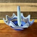 Vintage Mid Century Modern MCM Murano Style Sooner Art Glass Basket Blue White