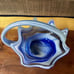 Vintage Mid Century Modern MCM Murano Style Sooner Art Glass Basket Blue White