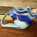 Vintage Mid Century Modern MCM Murano Style Sooner Art Glass Basket Blue White