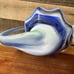 Vintage Mid Century Modern MCM Murano Style Sooner Art Glass Basket Blue White