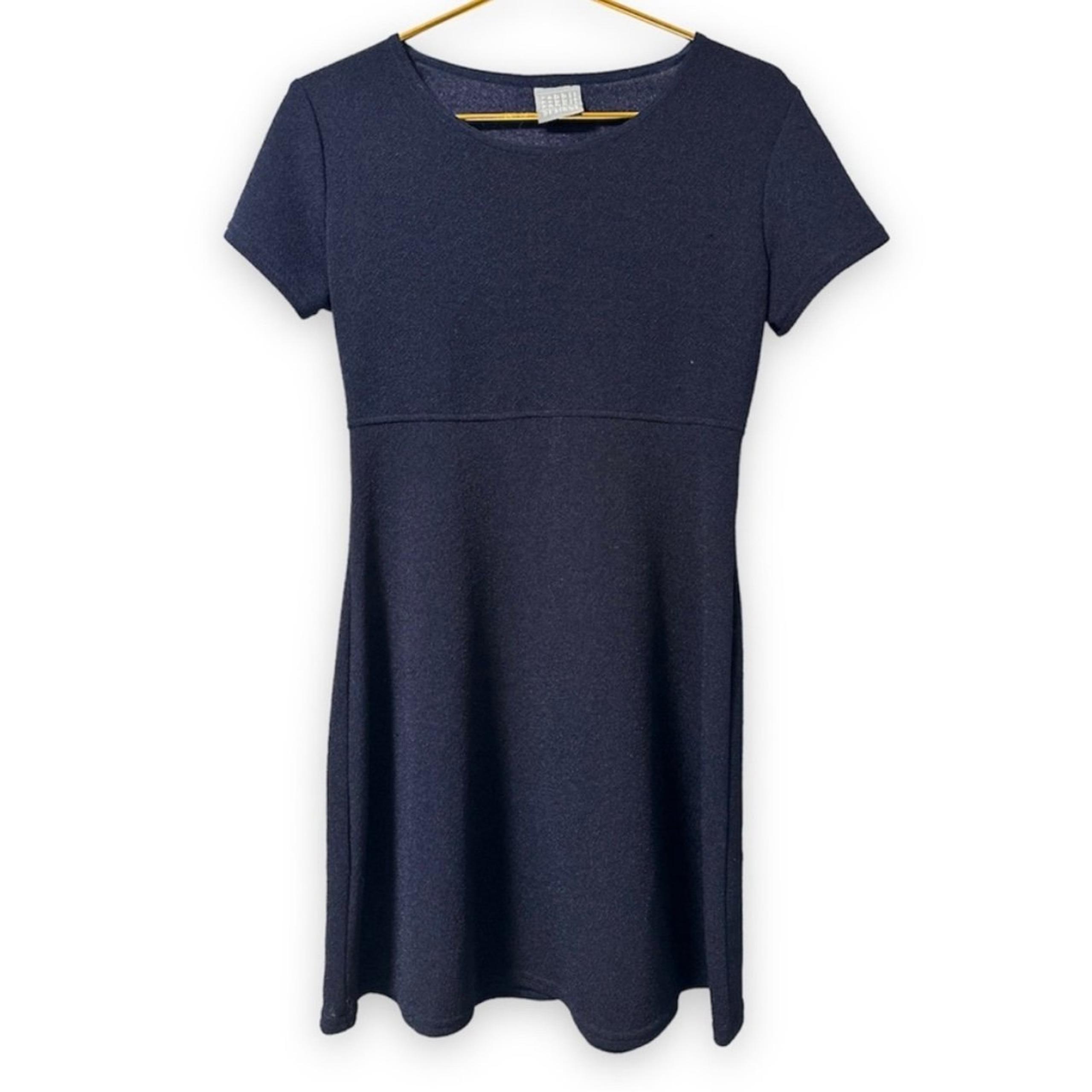 Vintage Rabbit Rabbit Rabbit Dark Blue Shimmer Short Sleeve Dress Women’s Size 8