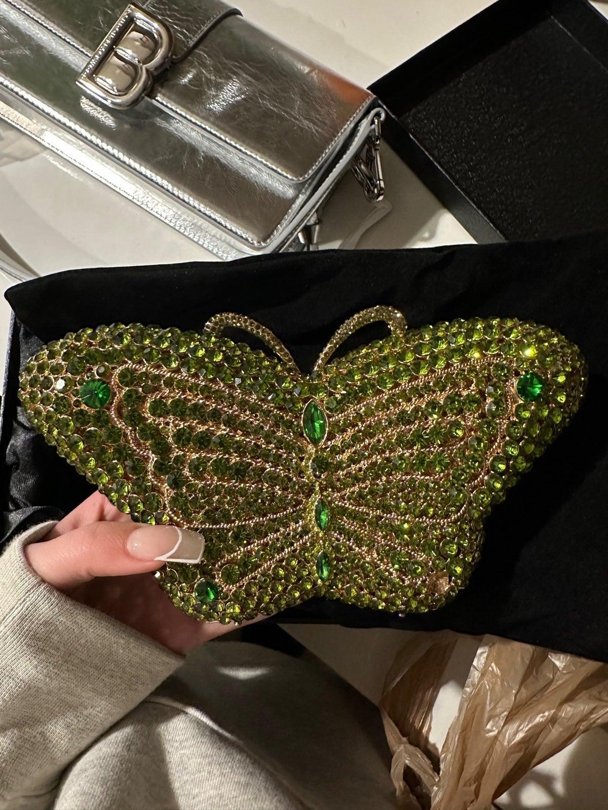 Crystal Butterfly Clutch