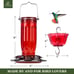 Kingsyard Glass Hummingbird Feeder for Outdoors Wild Bird Feeder with 6 Feeding