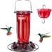 Kingsyard Glass Hummingbird Feeder for Outdoors Wild Bird Feeder with 6 Feeding