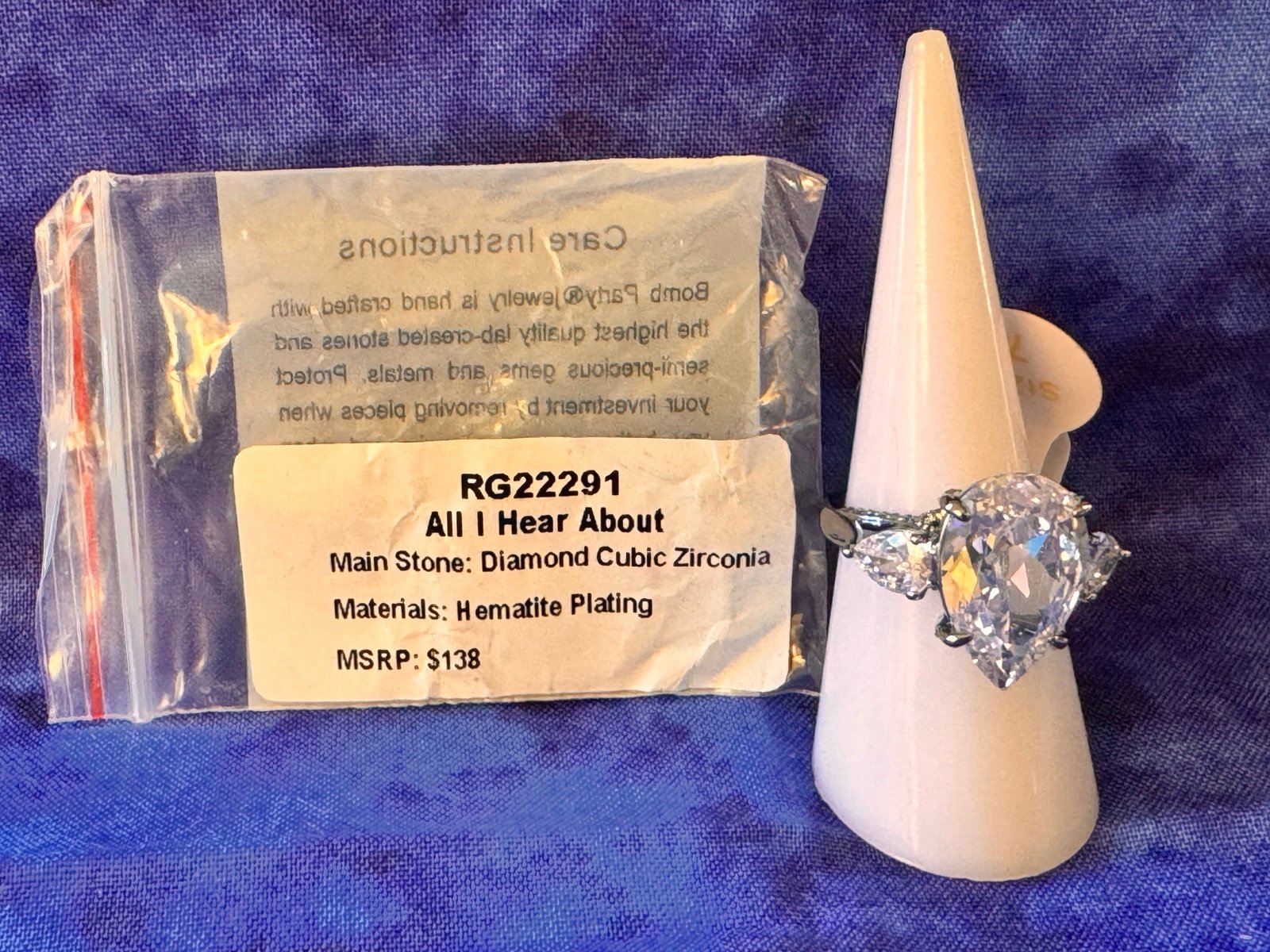 Bomb Party RG22291. April 2025 All I Hear About Ring Size 7. Hematite