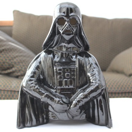 LARGE POTTERY GLASS OR PORCELAIN STATUE INSPIRED BY DARTH VADER