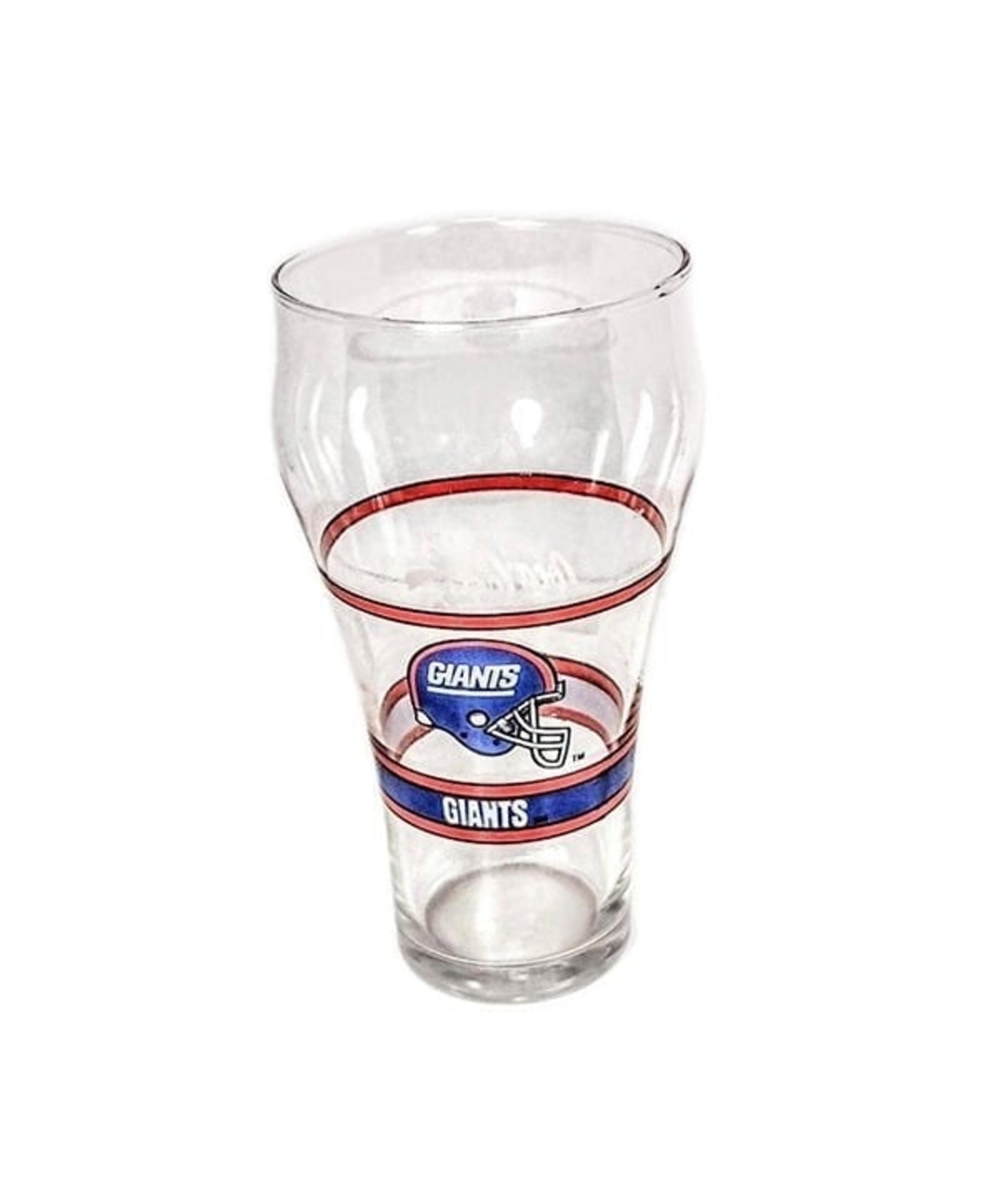 Coca Cola NY Giants NFL Football Glass Tumbler Drinking Glass Vintage 16oz