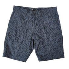 Ben Sherman Men's Printed Pattern Shorts Size 36 Blue Micro Floral Leaf Vacation