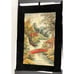 VTG Japanese Silk Embroidery Wall Hanging Tapestry Handmade Village River 19 x28