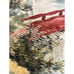 VTG Japanese Silk Embroidery Wall Hanging Tapestry Handmade Village River 19 x28