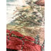 VTG Japanese Silk Embroidery Wall Hanging Tapestry Handmade Village River 19 x28