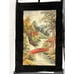 VTG Japanese Silk Embroidery Wall Hanging Tapestry Handmade Village River 19 x28
