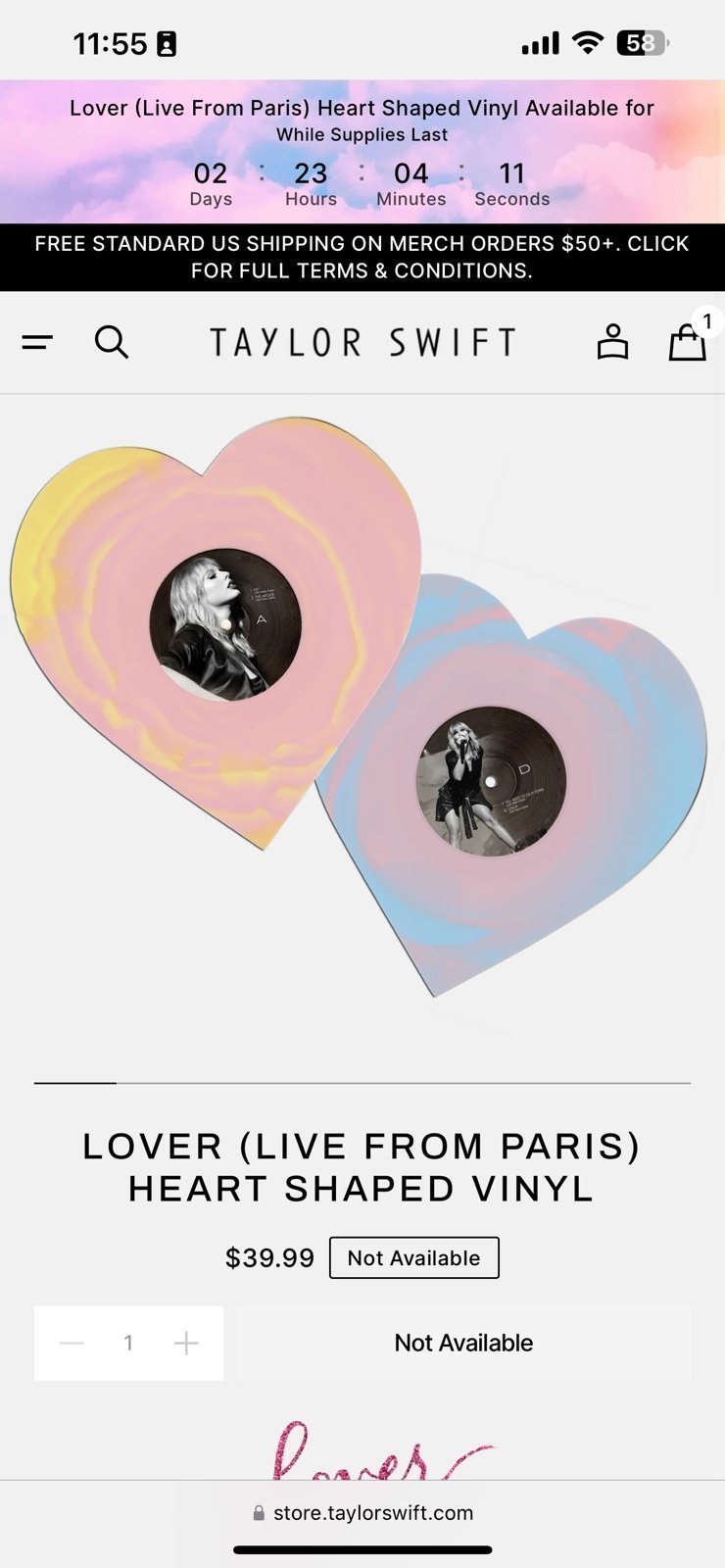Lover Live From Paris Vinyl - IN HAND