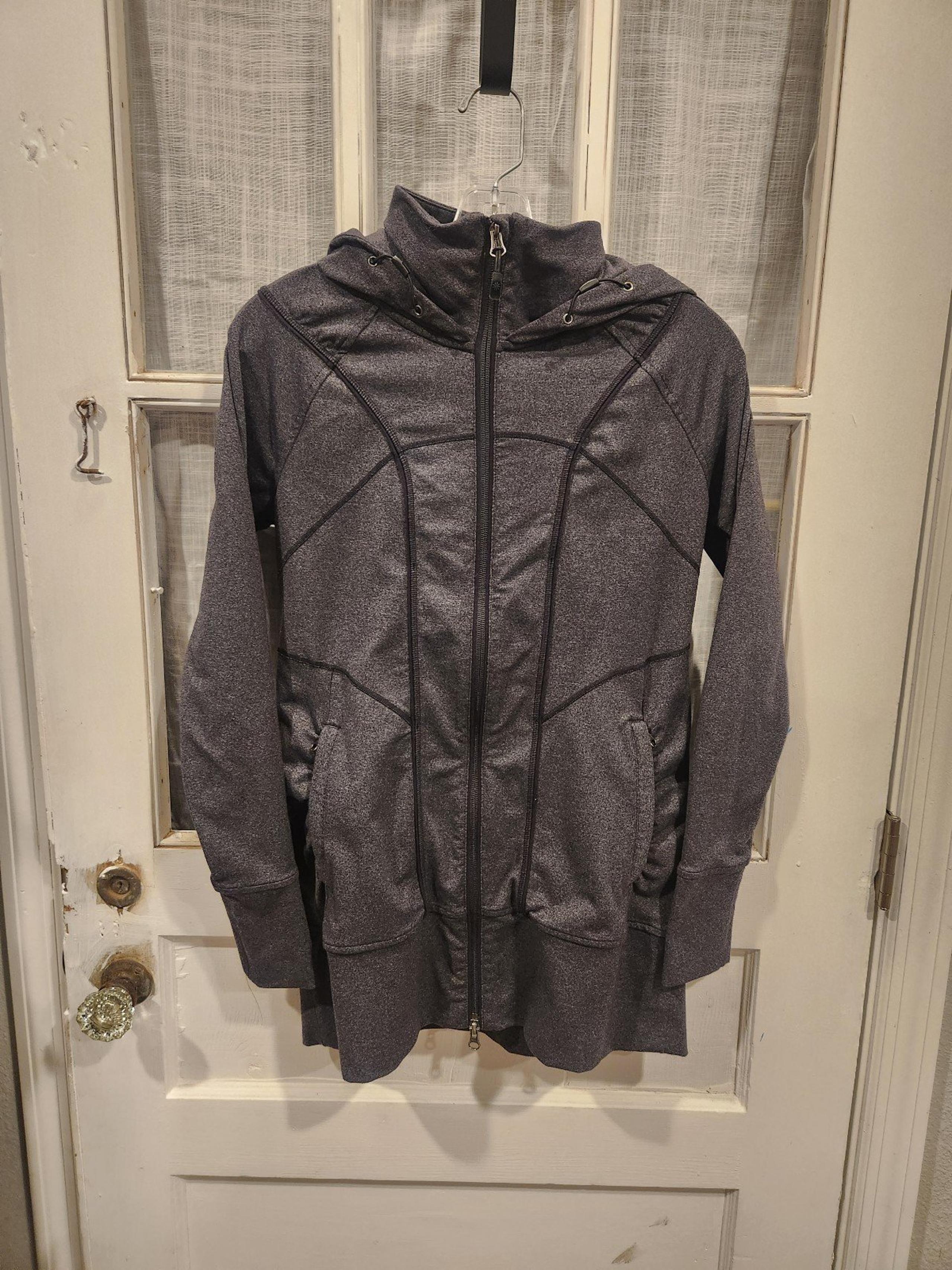 Athleta Gray Athletic Zip Up Jacket with Hood Womens Size Small
