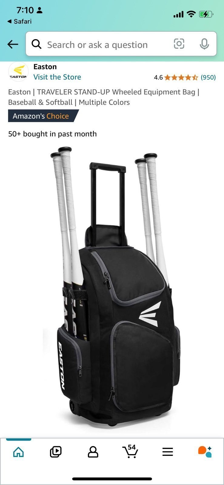 Rolling Baseball Bag