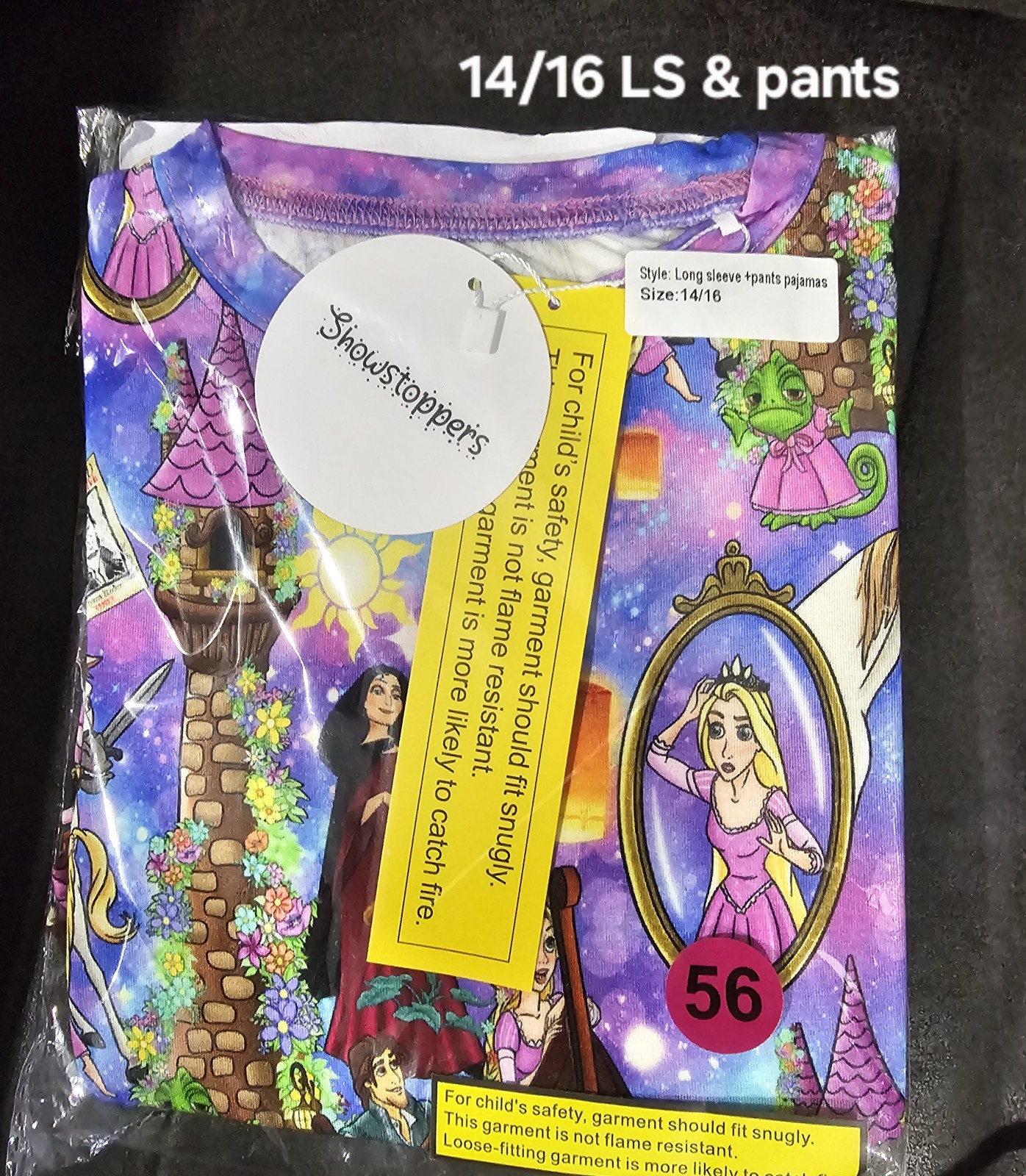 14/16 NIB Showstoppers Long sleeve & pants Rupunzel